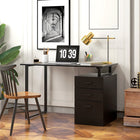 HOMCOM - Bureau d'ordinateur avec tiroirs réversibles multifonctions - 47,2 po L x 23,6 po l x 29,9 po H - noir-Les 3 tiroirs sont équipés de rails métalliques pour une glisse fluide