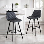 HOMCOM - Tabourets de bar de cuisine hauteur comptoir 27,25 po - noir - paquet de 2-Le repose-pieds inférieur empêche vos jambes de pendre 
