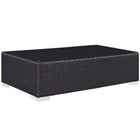 Modway - Convene Terrasse extérieure Table basse - Espresso-Tissage en rotin synthétique