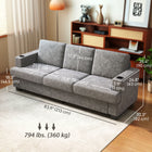 HOMCOM - Canapé 3 places rembourré avec ports USB et porte-gobelets - gris-Ensemble de ressorts résilients qui soutient et maintient la forme des coussins 