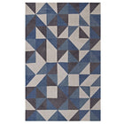 Modway - Kahula Mosaïque du triangle géométrique Tapis de 5 pi l x 8 pi L - Bleu, blanc et gris-Tapis en mosaïque triangulaire géométrique