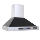 KUCHT KRH3615-K 36 po Hotte murale professionnelle - 900 CFM - Acier inoxydable/Noir-Équipée de deux lampes DEL de 1,5 W, cette hotte Pro‑Style au design sans couture offre une meilleure visibilité pendant la cuisson et rehausse l’apparence de votre cuisinière Kucht Pro