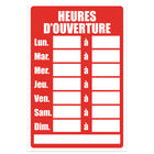 Cosco - Ensemble d’affichage des heures d’ouverture avec chiffres adhérents - 5,25 po x 6 po - panneau intérieur - texte français-Cet ensemble d’affichage des heures d’ouverture comprend un texte en français pour communiquer clairement les horaires aux clients francophones