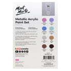 Mont Marte - Ensemble de 8 peintures acryliques métallisées de qualité supérieure - Métallisées-Application facile en plusieurs couches: Sa texture onctueuse et son séchage rapide permettent de créer facilement des dégradés de couleur et d'appliquer plusieurs couches pour une opacité et un effet plus intenses