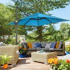 Outsunny - Parasol suspendu carré de patio déporté 8 pi L x 8 pi l avec rotation à 360°, turquoise-La toile de 8 po x 8 po (245 x 245 cm) offre une ombre complète dans n'importe quel parc, jardin, terrasse, cour, plage, piscine ou autre espace extérieur  