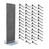 Azar - Présentoir de sol à panneau perforé Studio Base - 60 po x 17 po - Anthracite-Comprend un porte-enseigne en T qui peut être fixé au sommet du présentoir à panneau perforé