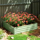 Outsunny - Jardin surélevé 4 pi x 4 pi x 1 pi pour légumes - vert clair-Le fond ouvert est idéal pour les plantes à longues racines 