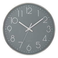 Monarch Specialties - 9107 Horloge Murale Rond de 12"- Visage Gris/Cadre Argenté-Ajoutez une touche industrielle contemporaine à votre décoration avec cette élégante horloge murale ronde de12 pouces, dotée d'un cadran gris chic sur un cadre argenté stylé