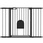 PawHut - Barrière pour animaux extra large 30"-52" avec petite porte - 35"L-Cette barrière de sécurité pour escaliers permet à la porte de s’ouvrir dans les deux sens