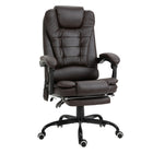 Vinsetto - Chaise de bureau de massage à vibrations 7 points avec roulettes pivotantes - brun-7 points de massage par vibrations pour détendre votre corps