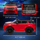 Qaba - Voiture RC électrique pour enfants Land Rover sous licence 12V - rouge-Options de conduite à distance ou manuelle pour plus de flexibilité 