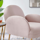 Modway - Transcend Performance Velvet Fauteuil - Rose-Rembourrage en mousse dense