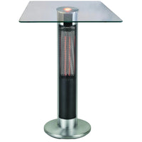 EnerG+ - 1500-Watt Infrared Bar Table Electric Outdoor Heater-Table hauteur bar parfaite pour asseoir quelques personnes avec une colonne chauffante centrale pour une chaleur parfaite tout autour