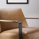 Modway - Seg Cuir végane Chaise d’accent - Tan-Cadre en acier inoxydable