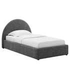 Modway - Resort Tissu rembourré Lit jumeau rond voûté, Ardoise tissée bruyère-Étapes LVL