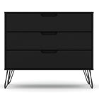 Manhattan Comfort - Rockefeller commode moderne du milieu du siècle 35,24" - noir-Commode Mid-Century Modern pour chambre à coucher