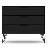 Manhattan Comfort - Rockefeller commode moderne du milieu du siècle 35,24" - noir-Commode Mid-Century Modern pour chambre à coucher