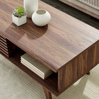 Modway - Render Table basse - Noyer-Porte coulissante à lattes