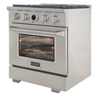 Kucht - 30 po Série KXP Cuisinière double énergie Gaz naturel - Acier inoxydable-Cuisinière entièrement en acier inoxydable avec poignée professionnelle pour une expérience culinaire ultime
