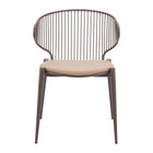 Zuo - Silues Chaise de salle à manger - Taupe/Brun - Ensemble de 2-Confort moelleux et matériaux durables