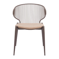 Zuo - Silues Chaise de salle à manger - Taupe/Brun - Ensemble de 2-Confort moelleux et matériaux durables