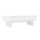 Manhattan Comfort - Table basse moderne Ella 120 cm - Blanc-Les pieds de traîneau rectangulaires épais offrent stabilité et une touche moderne et unique à une base de traîneau classique