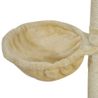 PawHut - Grand arbre à chat 79 po avec poteaux à griffer, hamac - beige-Fabriqué en panneau de fibres de bambou pour une construction solide			 