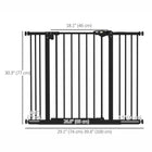 PawHut - Barrière pour animaux de compagnie de 74 à 100 cm de large avec porte, barrière pour chien d'intérieur pour escaliers-Largeur réglable, adaptée à différentes tailles