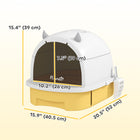 PawHut - Bac à litière pour chat type tiroir 15,9 po l x 20,5 po P x 15,4 po H - jaune-Tiroir inférieur facile à nettoyer pour simplifier l’entretien 