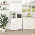 HOMCOM - Armoire de cuisine autoportante avec deux portes - blanc-Peut être utilisé dans la cuisine, le bureau, la chambre, les couloirs, etc. 
