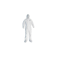 Kimberly-Clark – Combinaison A30, blanc, avec capuchon et bottes élastiques à glissière, 4t grand, 10/pqt (46127)-Matériau : Tissu non tissé
