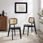 Modway - Habitat Fauteuil d’appoint de salle à manger Ensemble de 2 - Noir-Siège en bois courbé et placage