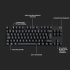 Logitech G413 TKL SE Clavier Gaming Mécanique-Conception robuste avec une flexibilité minimale : le cadre supérieur en alliage d'aluminium et de magnésium brossé sert de colonne vertébrale au clavier filaire