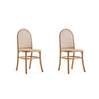 Manhattan Comfort - Paragon 1.0 Lot de 2 chaises de salle à manger rembourrées style industriel chic 17,52 po - Nature et Avoine-Chaise de salle à manger moderne au style industriel chic avec assise en cannage, idéale pour la salle à manger, lot de 2
