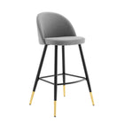 Modway - Cordial Tissu Tabourets de bar - Gris clair - Ensemble de 2-Assemblée requise