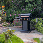 Kenmore - Barbecue au gaz sur piédestal à 3 brûleurs - Noir/cuivré-Pare-flammes revêtus de porcelaine.