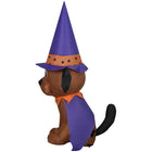 GEMMY - Chien gonflable d'Halloween avec chapeau de sorcière - 122 cm-Se dégonfle pour un rangement facile