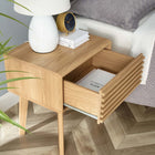 Modway - Render Table d’appoint, Chêne-Tiroir à glissière à extension complète