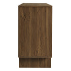 Modway - Owen 59 pouces 4 portes Buffet géométrique - Noyer-Glissements au pied sans marquer