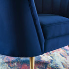 Modway - Opportunity Performance Velvet Fauteuil - Marine-Système de bobines à ressort