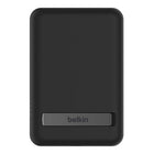 Belkin - Batterie externe magnétique 5K sans fil + support, noire-Fixation magnétique transparente, en déplacement ou à l'arrêt