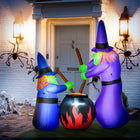HOMCOM - 5 - 5 pieds gonflable colouré Halloween 2 sorcières affichage LED extérieur cour-Se gonfle automatiquement en quelques minutes lorsqu'il est branché sur n'importe quelle prise électrique standard et se dégonfle tout aussi rapidement lors du démontage 