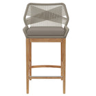 Modway - Wellspring Terrasse extérieure Bois de teck Tabouret de bar - Greige gris clair-Assemblée requise