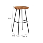 Modway - Concord Dos sans dos Tabourets de bar - Noyer - Ensemble de 2-Siège profilé