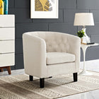 Modway - Prospect Tissu rembourré Fauteuil - Beige-Tissu Polyester Rembourrage