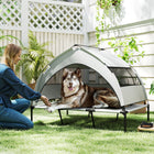 PawHut - Lit pour chien surélevé, lit pour animal de compagnie portable avec auvent - sac-Le auvent amovible protège le chien du soleil 