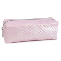 Fashion Stationery - Étui à crayons Shimmer Chevron - 8,27 po L x 2,76 po l x 2,95 po H - Rose-Pour le rangement des crayons, des stylos et des petits accessoires