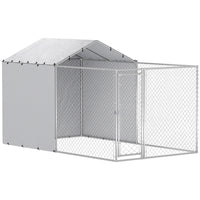 PawHut - Chenil pour chien d’extérieur avec toit - 13,1 pi x 7,5 pi x 7,5 pi-Espace de vie spacieux pour les grands chiens et les races plus petites 