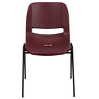 Flash Furniture - Chaise coquille bourgogne, empilable et ergonomique de la série HERCULES avec cadre noir, capacité de 880 lb-Ensemble de 5 chaises empilables polyvalentes