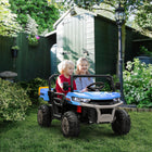 Aosom - voiture électrique 2 places 12v 7ah pour enfants utv - bleu-Fonction d’alarme de faible puissance, batterie de meilleure qualité 